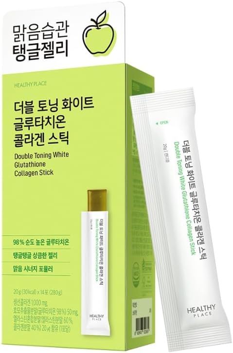 Barra de colágeno de glutatión blanco de doble tonificación. Suplemento de belleza coreano con glutatión 98%, péptido de colágeno-1000 mg, vitamina