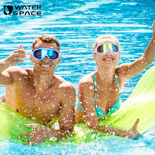Image of Water Space 2 Pack Swimming Goggles for Men Adult Women Teens, Youth Swim Goggles 180 Wide View Goggles with Soft Silicone No Leak UV Pretection Anti-fog Clear Pool Water Goggles Easy to Adjust