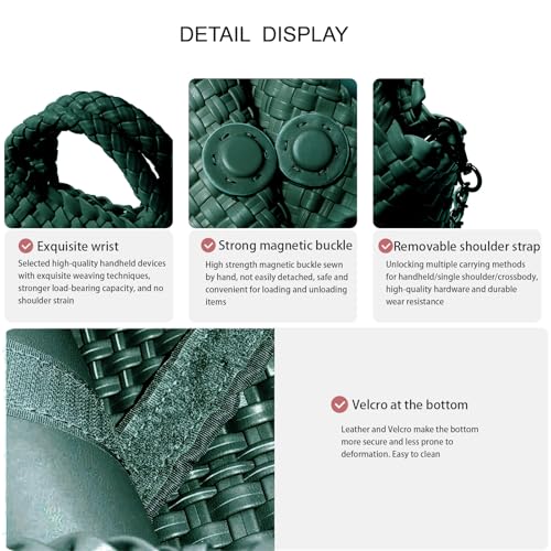 Image of Woven Tote Bag for Women with Coin Purse, Foldable Chain Small Crossbody Handbags, Fashion Shoulder Bag, Hobo Satchel