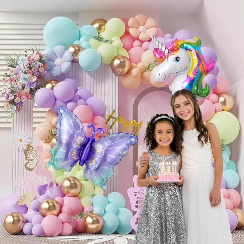 Image of Special You Butterfly Theme Birthday Decorations with Pastel Balloons for Decoration, Foil Balloons for Decor, Butterfly Stickers for Wall Decoration, Birthday Decoration Kit for Girls- 60 Pcs