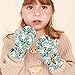 miaozhen Fashion White Elephants Blue and Black Christmas warm toddler girl mittens age 4-5 kids gloves guantes para nieve ni?a 4-6 Y
