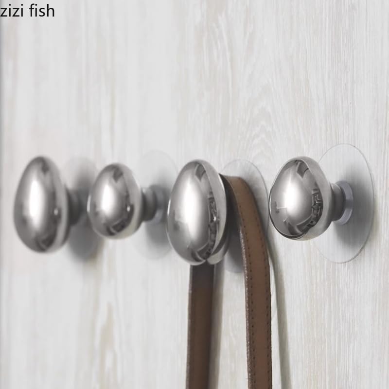 Silver Ceramic Water Droplet Hook, Decorative Wall Hanger for Keys, Clothes & Hats, Modern Entryway Storage Shelf Organizer(Large Size,Punch)
