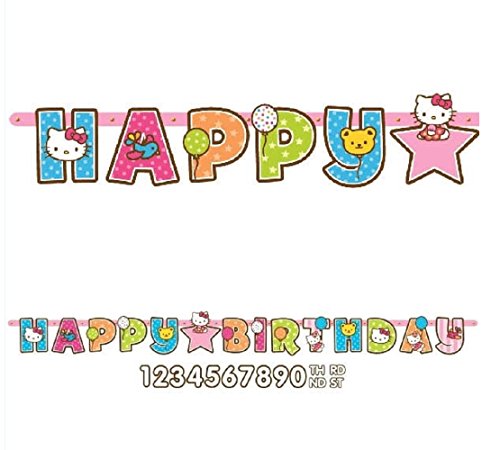 Amscan Dainty Hello Kitty Balloon Dreams Jumbo Add-an-Age Birthday Party Letter Banner Decoration (1 Piece), 10.5' x 10