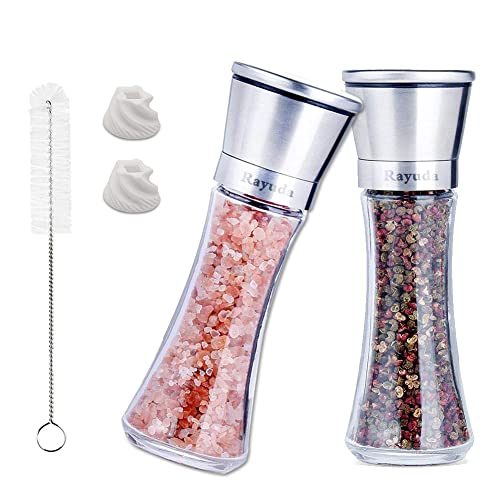 Rayuda Salt and Pepper Mill Set with Adjustable...