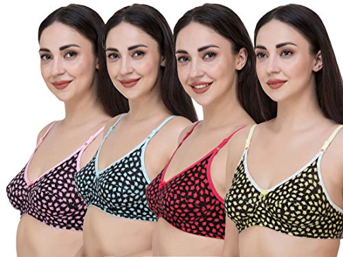 Image of Fasense Women's Cotton Leaf Print Medium Coverage Wire Free Non Padded Bra