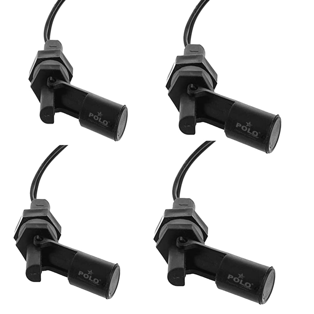 POLO STAR Side Mounted Float Switch | Tank Pool Liquid Water Level Sensor Horizontal Float Switch For Water Level Controller | Color Black | 2 Meter Wire (Pack of 4)