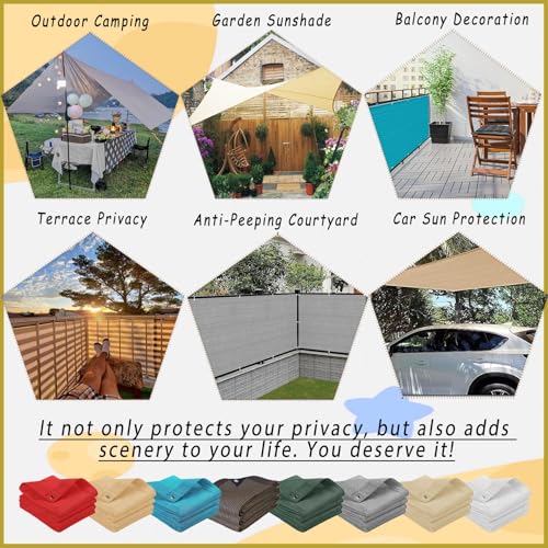 Vent protection UV résistant ventilé cache balcon 1.7 x 7 m jaune sable durable - 3