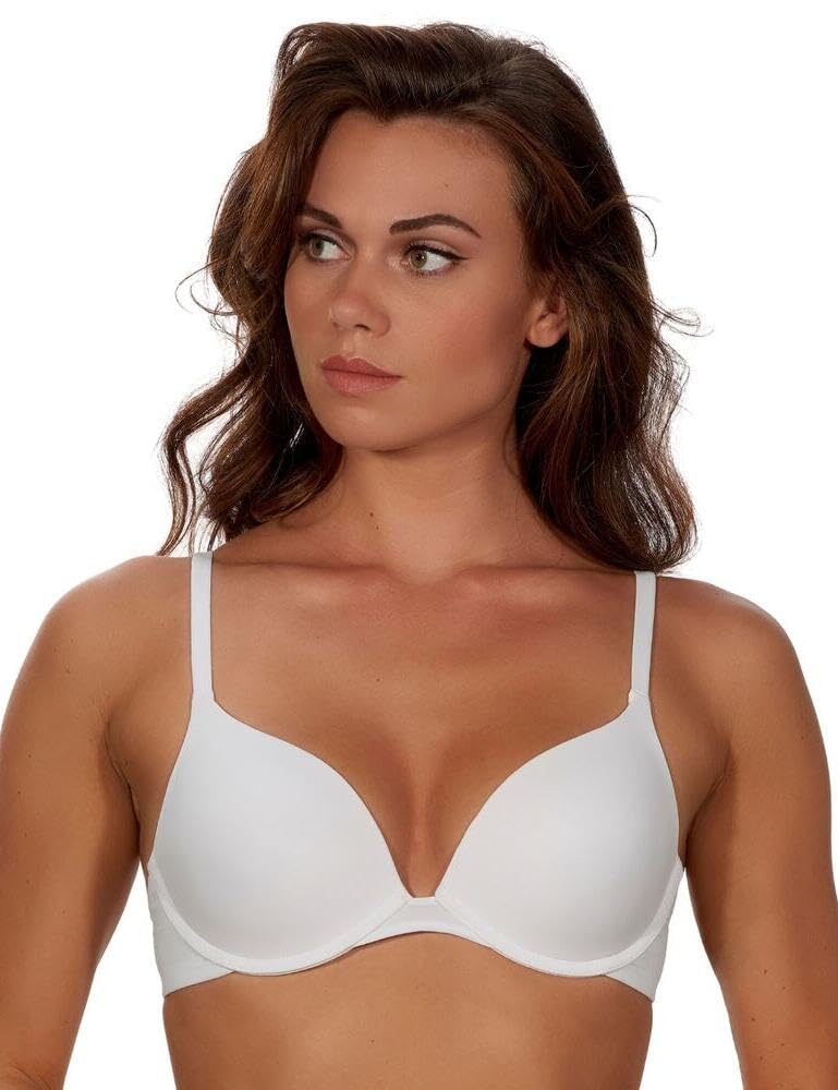 After Eden Women's White Single Boost Recycled Fabric Bra, Opaque, 34B