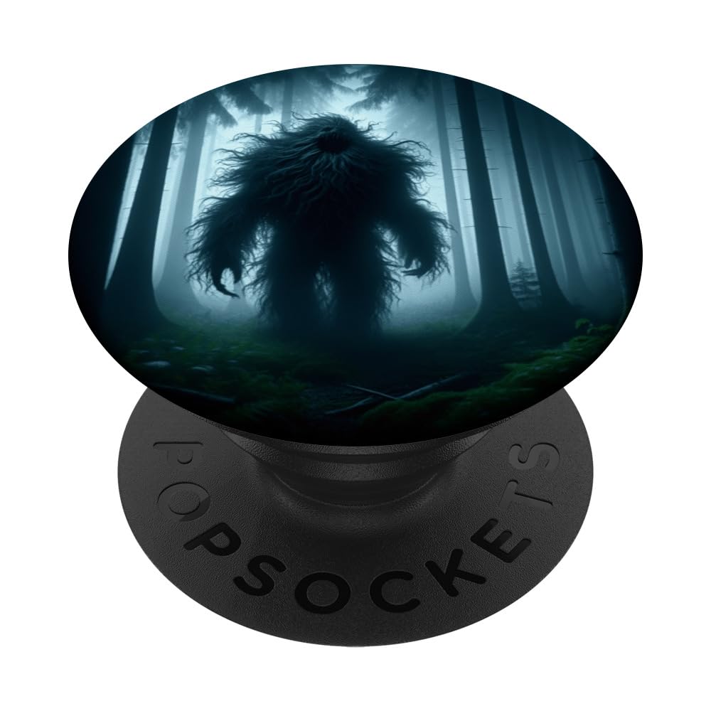 Cool Trichophobia Pogonophobia Cryptid Horror Scifi Graphic PopSockets Swappable PopGrip, Black