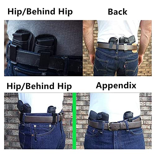 Universal Magazine Iwb Pouch Concealed Carry 9Mm .40 .45 | Mag Holster For Glock 19 43 17 Sig 1911 S&W M&P | Fits Any 7 10 15 Round Clips All Pistols, Handgun Ammo Gun Ammunition Holsters (2-Pack) #TOP2