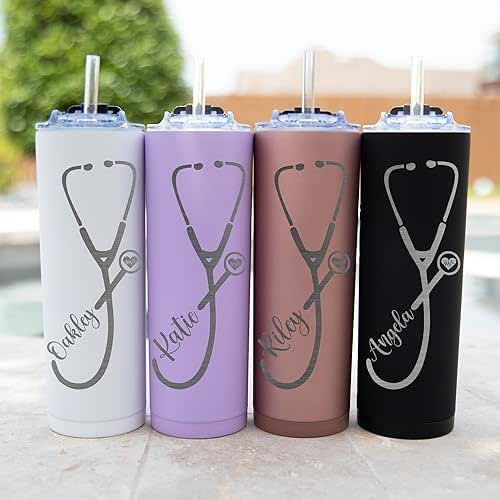 20 oz Personalized Nurse Tumbler, Laser Engraved Nurse Gift