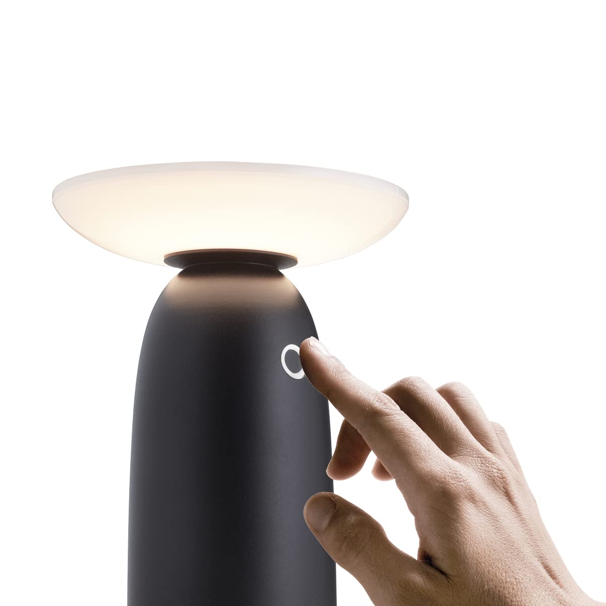 Lámpara de mesa solar con puerto usb VERSA negro Touch dimming LED SMD 10W 3000K exterior IP54. Lámpara portátil solar ideal para terrazas