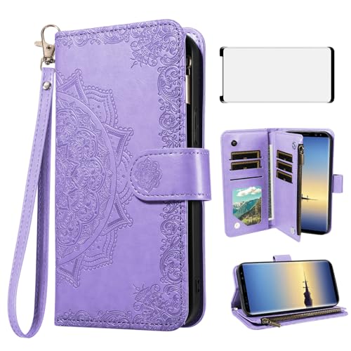 Housse Samsung Galaxy Note 8 violette à fleurs pour sorties et voyages