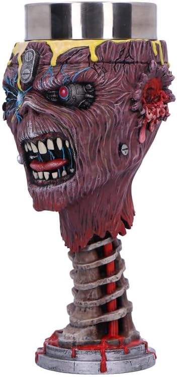 Nemesis Now Iron Maiden Can I Play With Madness Goblet - Official Licensed Eddie 3D Sculpted Resin Chalice with Stainless Steel Insert, Collectible