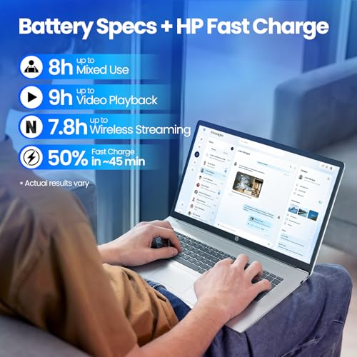 Image of HP 17.3-inch Touchscreen Business Laptop - 36 GB RAM, 1 TB SSD, AMD Ryzen 5 7530U, Windows 11 Pro, Fast Charge, Privacy Webcam, AI Voice Recorder Bundle for Student & Work