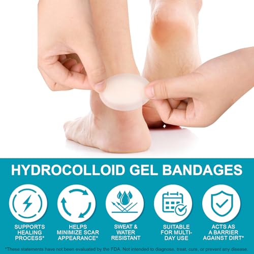 Cerotti per Vesciche, a Lunga Durata e Guarigione Veloce, Resistenti All'acqua, Cerotti Idrocolloidali in Gel per Vesciche - per Talloni, Piedi, Dita Dei Piedi, 30pcs Confezione Assortita