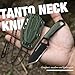 DRACHENADER Neck Knife Small Tanto Fixed Blade Knife Full Tang Outdoor Tools (B-BLACK BLADE+ GREEN HANDLE)