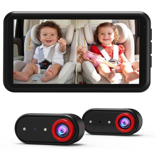 Image of LUCKVIEW BM2 PRO Dual Baby Car Camera, 5.2" 1080P HD Display for Rear-Facing Car Seats, IR Night Vision, Anti-Shake Mount, Easy Install – Ideal for Parents with 2 Kids and Pets