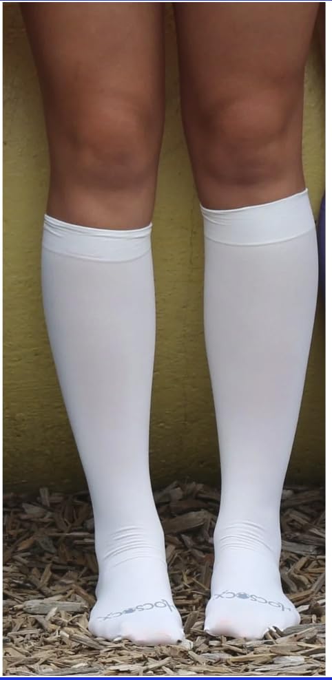 Hocsocx White Performance Liner Socks Moisture Wicking Protection for Field Hockey Soccer Ski Horseback Riding3