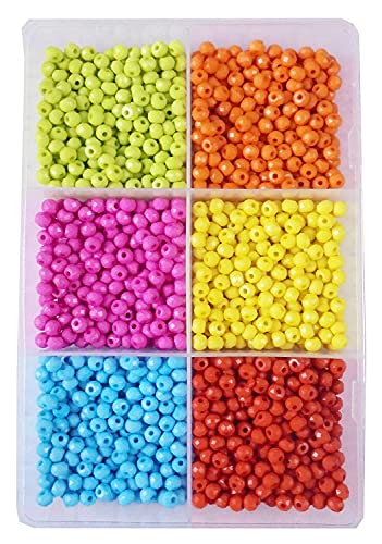 Image of eshoppee 200 gm Set of 6 Multicolor Plastic Beads for Jewellery Making kit Art and Crafts Materials for Necklace Bracelet Earring Making Materials DIY kit (8)
