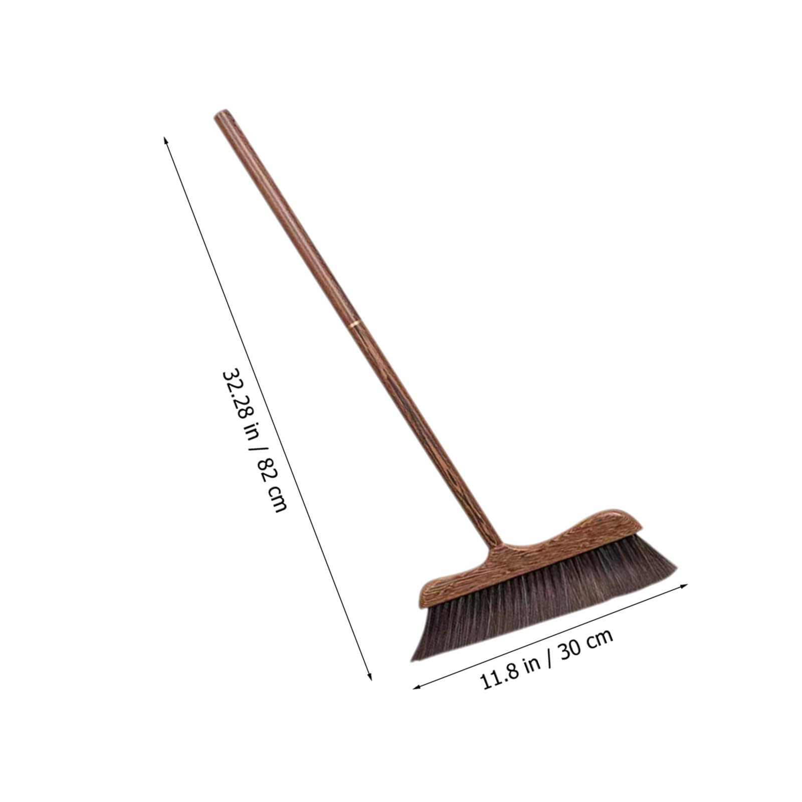 Escoba de Madera de Cerdas Suaves Mango Largo para Limpieza de Suelos Exteriores, Escobón Multiusos Adecuado para Patios y Terrazas