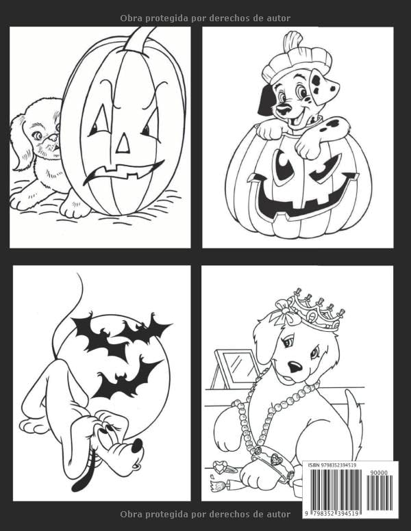 Miniatura 2 de Happy Halloween Dog and Puppies Coloring Book interactivo para niños, actividad divertida para niños pequeños, 100 páginas, páginas para colorear,