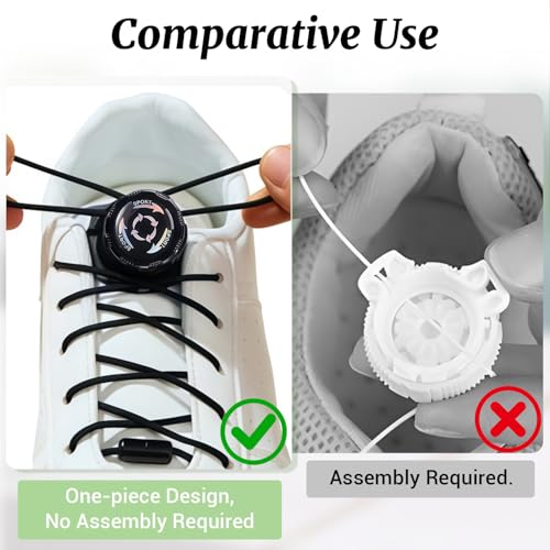 DIPZO 1 Paire de Lacets à Verrouillage Automatique, Lacets sans Nœud pour Baskets, Chaussures de Course et Enfants, Fermeture Rotative Pratique – vue 3