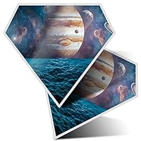 2 x Diamond Stickers 7.5 cm - Jupiter Planet Solar System Saturn Moon Fun Decals for Laptops,Tablets,Luggage,Scrap Booking,Fridges, #16784