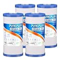 PUREPLUS 25 Micron 10" x 4.5" Whole House Sediment and Carbon Water Filter Replacement Cartridge for GE FXHTC, GXWH40L, GXWH35F, GNWH38S, Culligan RFC-BBSA, WRC25HD, PP10BB-CC, Pentek RFC-BB, 4Pack