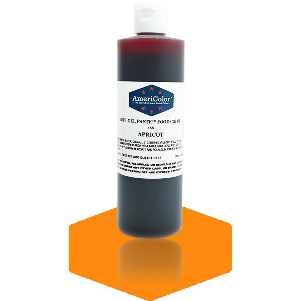 AmeriColor, Apricot, 13.5 Ounce Bottle, Soft Gel Paste Food Color