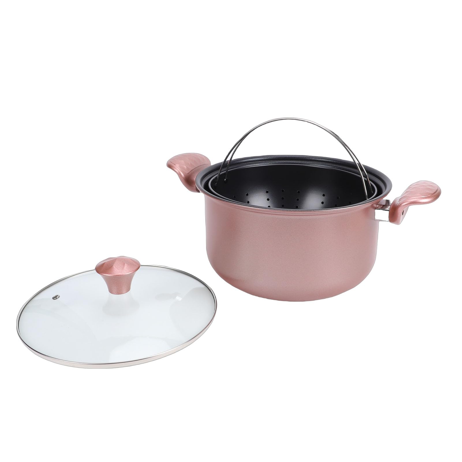 Pentola per Zuppa in Acciaio Inossidabile, Pentola Antiaderente con Coperchio, Manici Ergonomici per Fornelli a Gas, Fornelli a Induzione, Ideale per Bollire, Stufare e Cuocere