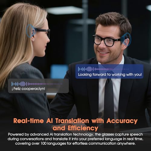Image of 2026 AI Smart Glasses with Camera, 8MP Action Camera & 4K Video Recording Glasses with 3600mAh Charging Case, Photochromic Sunglasses, EIS Stabilization,Bluetooth Glasses for Men Women Cycling Working