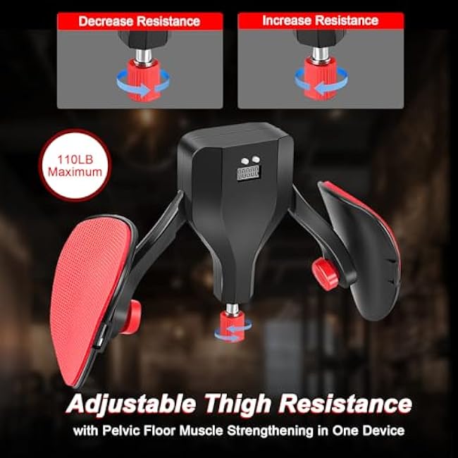 Adjustable Thigh Master,0-110lbs Pelvic Floor Exercise Device,Kegel Trainer Pelvic Health for Men,Thigh Exerciser for Women with Digital Counter,Hip Shaper Trainer Machine,Leg Inner Workout Equipment