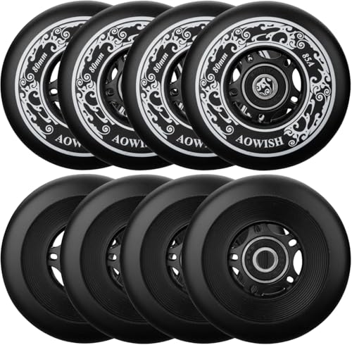AOWISH 8-Pack Inline Skate Replacement Wheels 85A Outdoor Asphalt...
