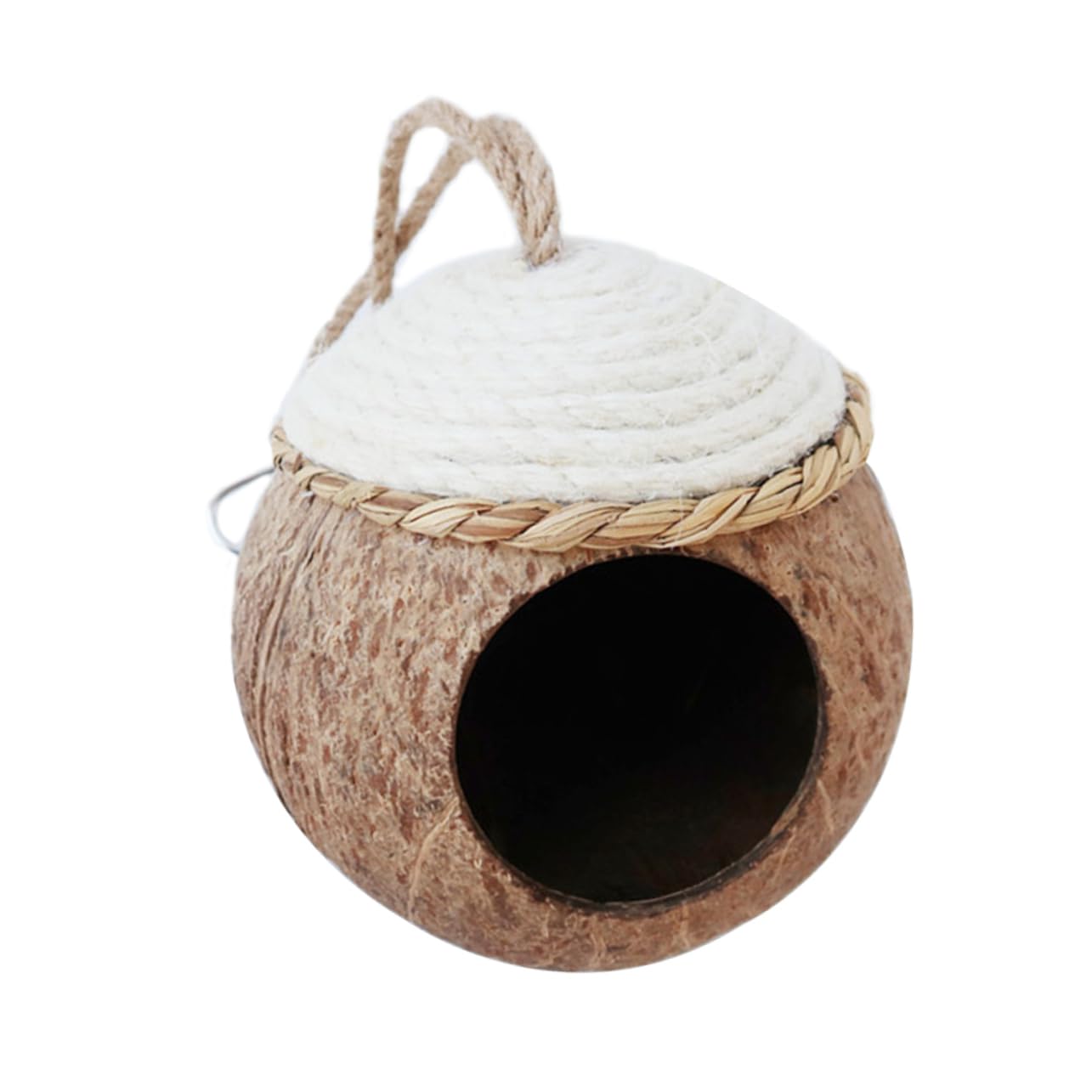 Housoutil 1pc Coconut Bird Breeding Nest Parrot Small Pet House Bird Hatching Outdoor Bird House Pet Sleeping Nest Vampire Dog Costume Natural Pigeon Pet Supply Coconut Shell Rope Warm Nest