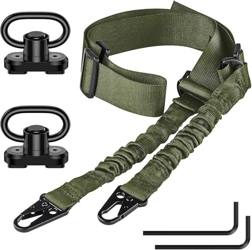 Adjustable Two Point Rifle Sling for AR-15 Style Rifles with Quick Detach Swivels - Includes Sling...