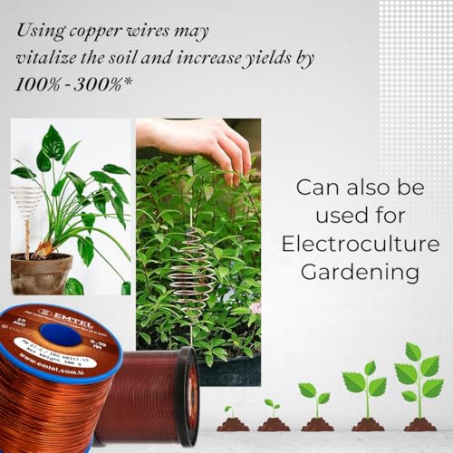 emtel 18 awg - 1 lb 202 feet 999 pure copper wire enameled magnetic wire for motor transformer magnetic coil amp electroculture gardening winding magnet wire - 220c 428f thermal class