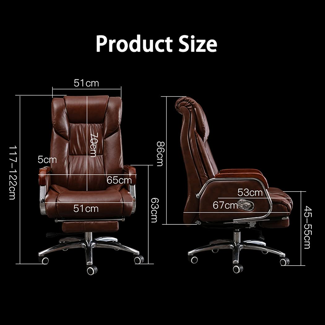 Poltrona Direzionale Ergonomica Commerciale In Pelle Rigenerata Con Schienale Alto,Sedia Ergonomica Per Computer Con Schienale Alto Comfort Per Tutto Il Giorno Supporto Lombare Ergonomico,Sedia Da