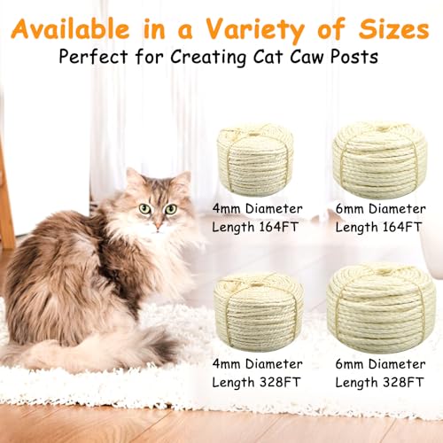 Cuerda de Sisal para Rascadores de Gato 1/4" Diámetro 200 pulgadas miniatura 3