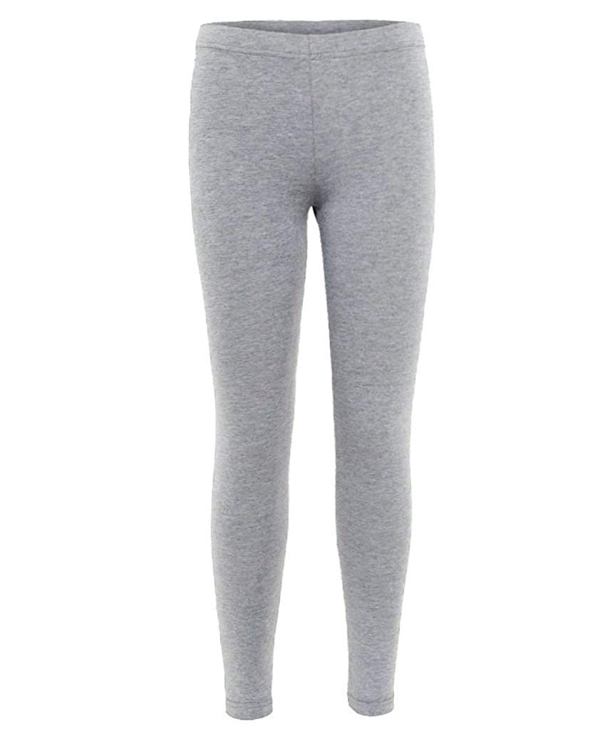 Girls Plain Leggings Kids Children Teen Basic Stretchy Full Length Grey 13 Years