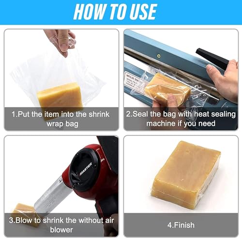 Image of Shrink Wrap Bags for Soap, 200 PCS 5x5 Clear PVC Bags | Heat Shrink Wrap Bags for Homemade Soap, Bath Bombs, Candles, Wax Melts, Jars and Small Gifts