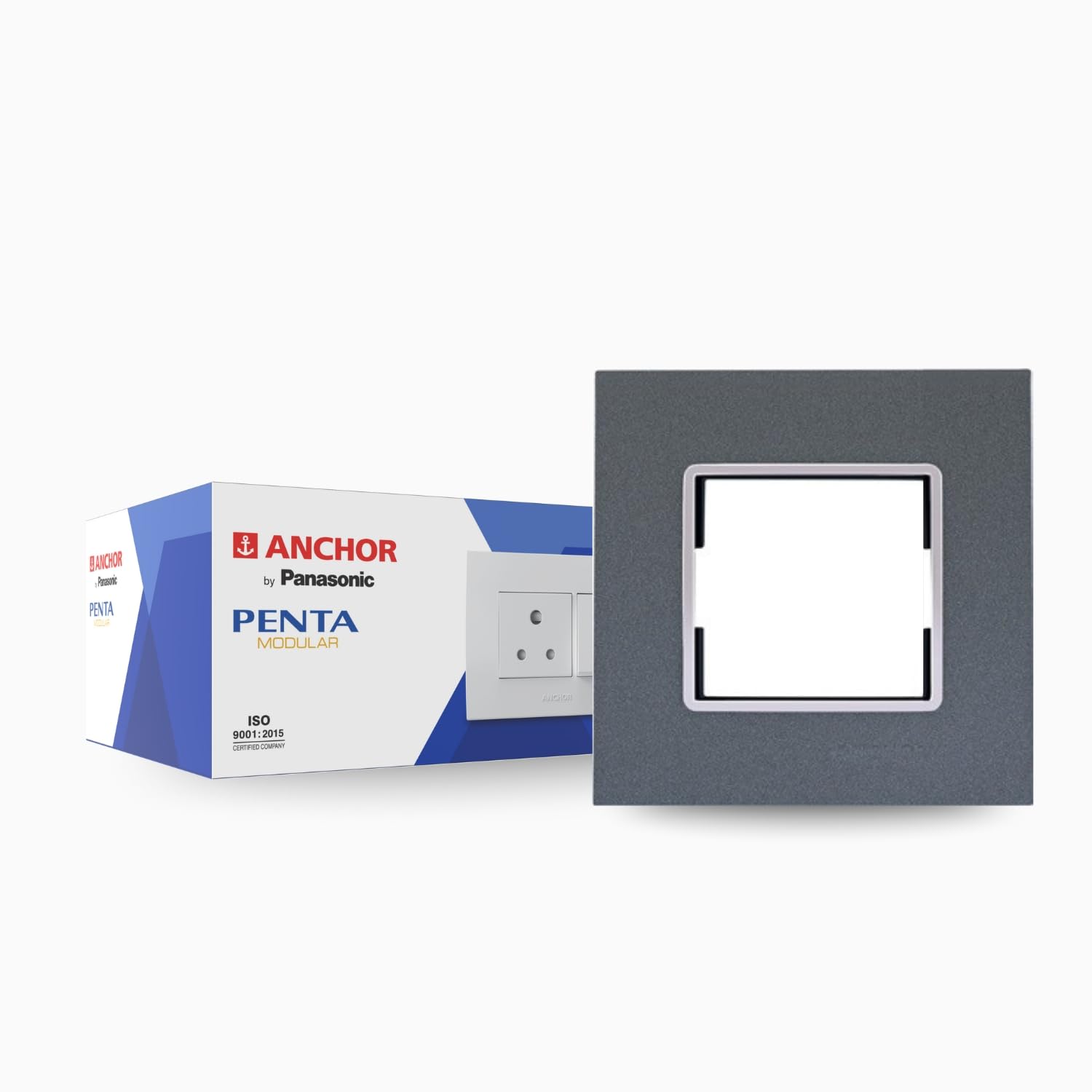 Anchor by Panasonic Penta Modular Gina 2 Module Plate with Chrome Collar for Switch Board, 10 Years on Site Warranty (Black, 65802B)-picture-14