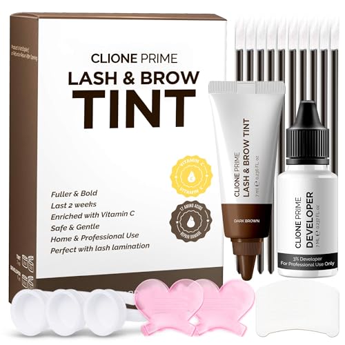 Korean Eye Brow Tint Kit - Eye Lash Tint Kit Brow Color for Eyebrows Lash Tint Dark Brown