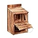 Relaxdays Nistkasten für Halbhöhlenbrüter, aufklappbar, Einflugspalt HxB: 10 x 19,5 cm, Vogelhaus zum Aufhängen, Natur