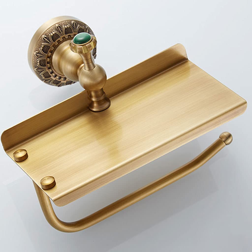Toilettenpapier Toilettenrollenhalter mit Regal, Toilettenpapierhalter for Badezimmer, Gewebewalzenbügel Wandmontiert for Küchenzubehör Badezimmer Halter
