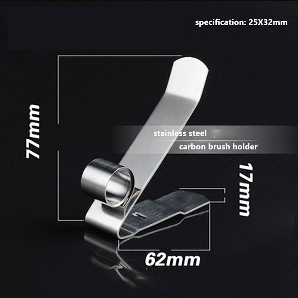 5pcs Stainless Steel Spring Clip Carbon Brush Holder - Durable Circlip for Factory Workshops, Generators, and More(Brush Holder J)