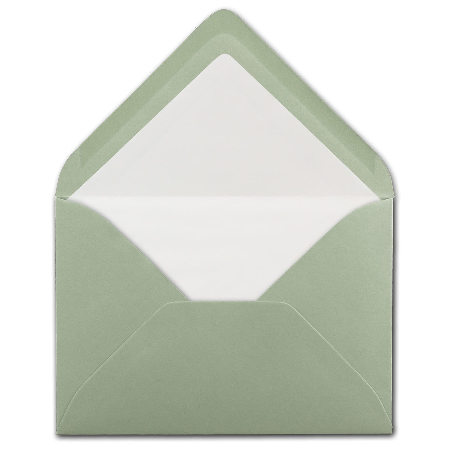 Lote de sobres (100 unidades, formato DIN B6, 12,5 x 17,6 cm, forro de seda, adhesivo húmedo), color verde