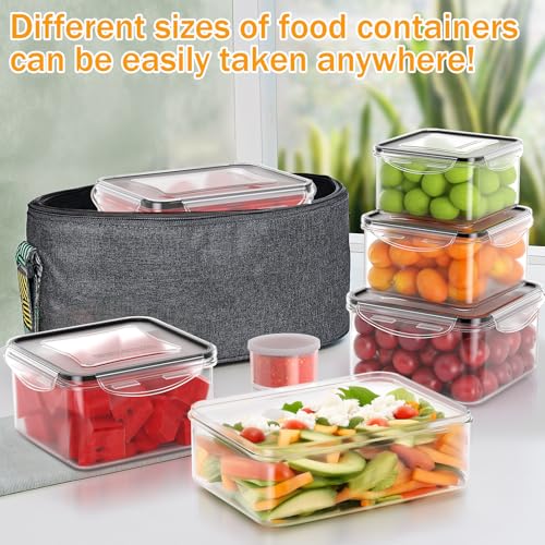 JSCORES 40 PCS Food Storage Containers with Lids(20 Tubs & 20 Lids) Airtight Plastic Meal Prep Containers with Labels & Pen Leakproof Food Containers Set Reuasable-BPA Free - Image 5