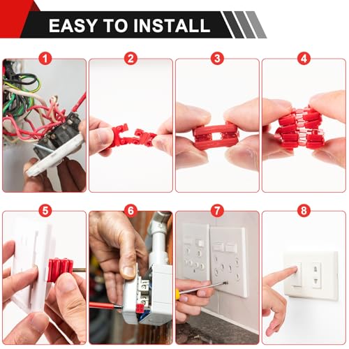 Image of Outlet Spacers for Electrical Box, 96 PCS Electrical Outlet spacers shims | Plastic Wall Plate Spacer, Tile Backsplash Shims for Loose Outlet /Switch Repair (Stackable)