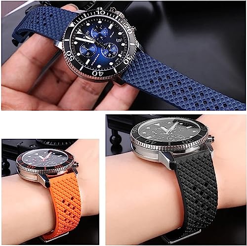 Correa de fluoroelastómero de 22mm para reloj deportivo con resistencia total al agua 6